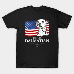 Proud Dalmatian Dad American Flag patriotic dog T-Shirt